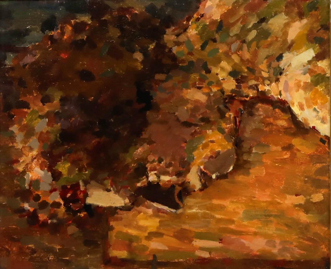 Framed 20th Century Oil - Impressionist Portrait - Painting by Unknown