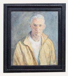 Vintage Framed 20th Century Oil - Male Figure in Yellow Shirt