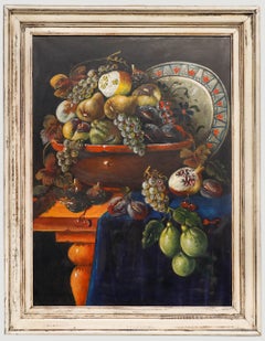 Olio del XX secolo incorniciato - Medley di frutta