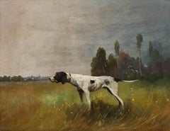 Gerahmtes Öl des 20. Jahrhunderts - Zeiger in einer Landschaft