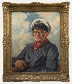 Vintage Framed 20th Century Oil - Portrait of a Sea Captain