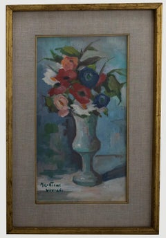 Vintage Framed 20th Century Oil - Posy of Poppies