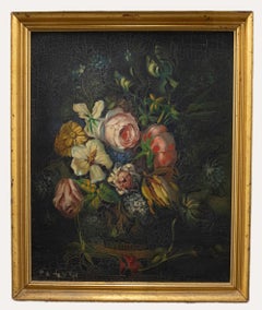 Framed 20th Century Oil - Still Life of Flowers