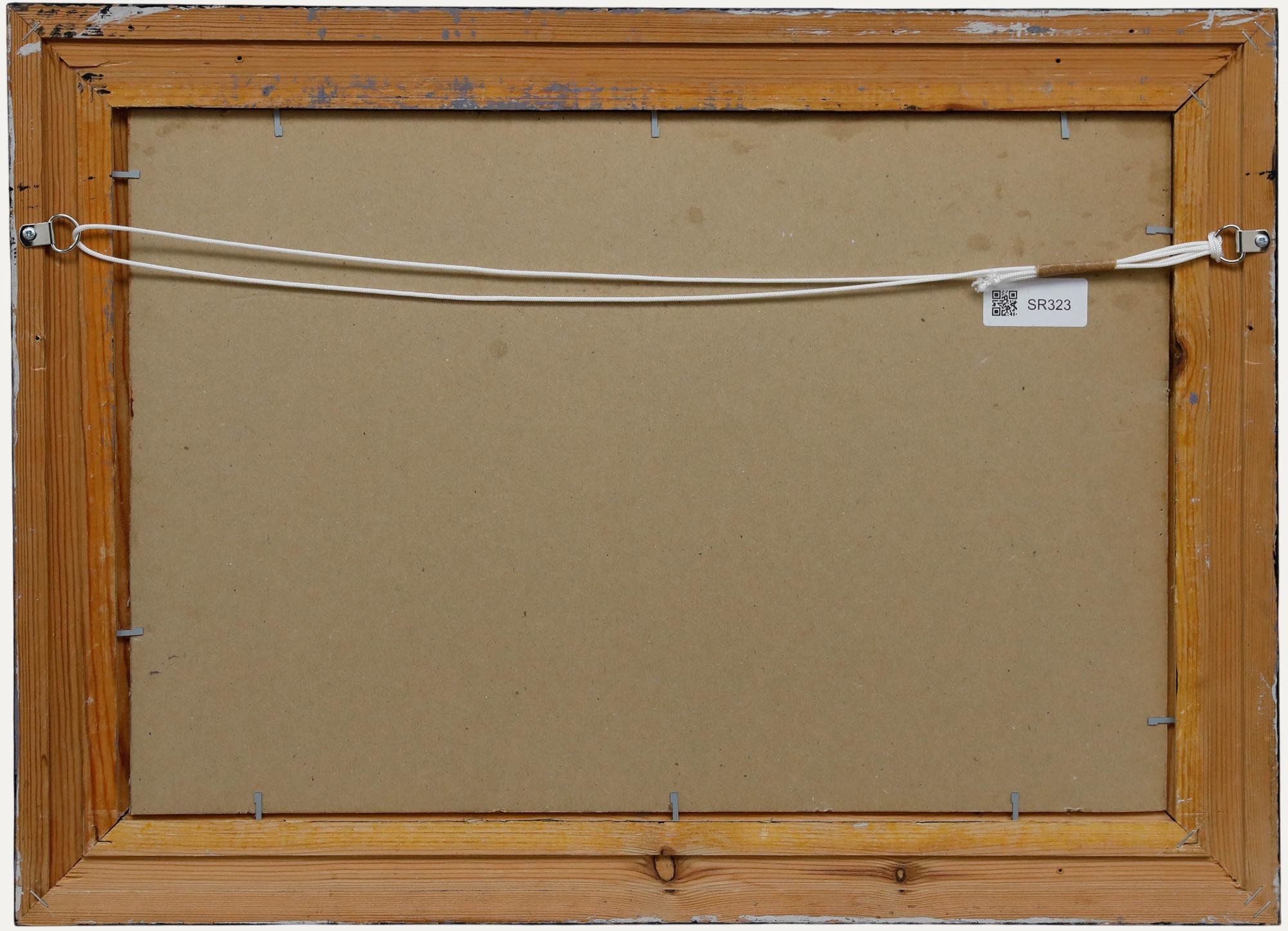 Gerahmtes Öl des 20. Jahrhunderts - Stillleben mit roten Blumen (Schwarz), Still-Life Painting, von Unknown