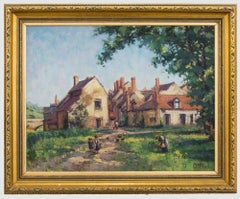 Vintage Framed 20th Century Oil - Summertime