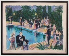 Gerahmtes Ölgemälde des 20. Jahrhunderts – The Belair Hochzeitsparty, Los Angeles