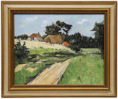 Framed 20th Century Oil - The Farm Drive