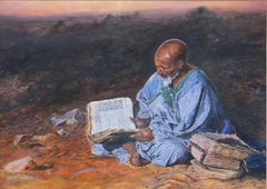 Framed 20th Century Oil - The Hermit Scholar