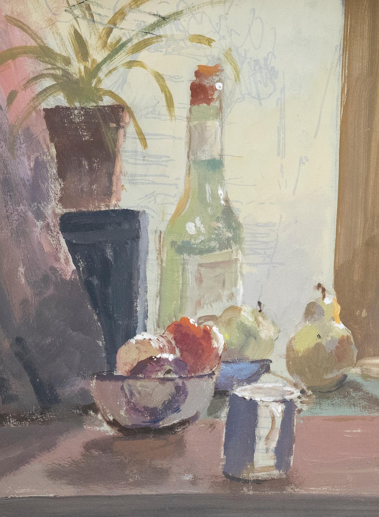 Óleo enmarcado del siglo XX - La ventana de la cocina - Painting de Unknown