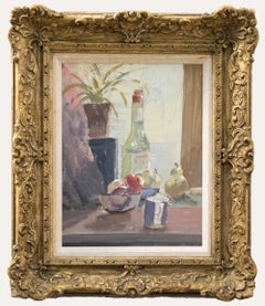 Framed 20th Century Oil - The Kitchen Window