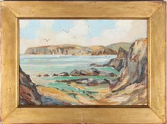 Framed 20th Century Oil - View from Outer Hope