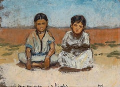 Framed 20th Century Oil - Young Girls