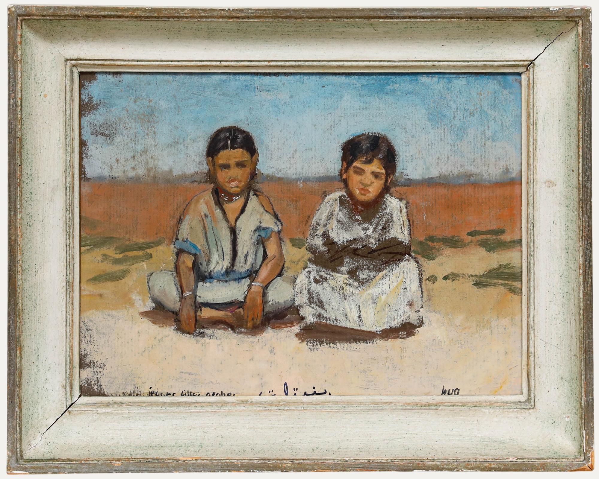 Unknown Figurative Painting - Framed 20th Century Oil - Young Girls