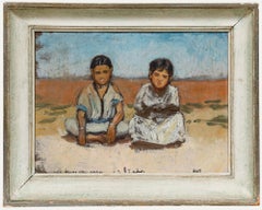 Framed 20th Century Oil - Young Girls