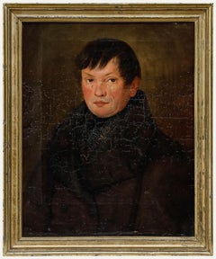 Olio incorniciato della scuola Biedermeier del XIX secolo - Un gentiluomo