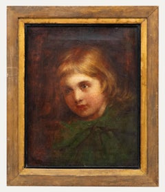 Framed c.1920 Oil - Portrait of a Little Girl