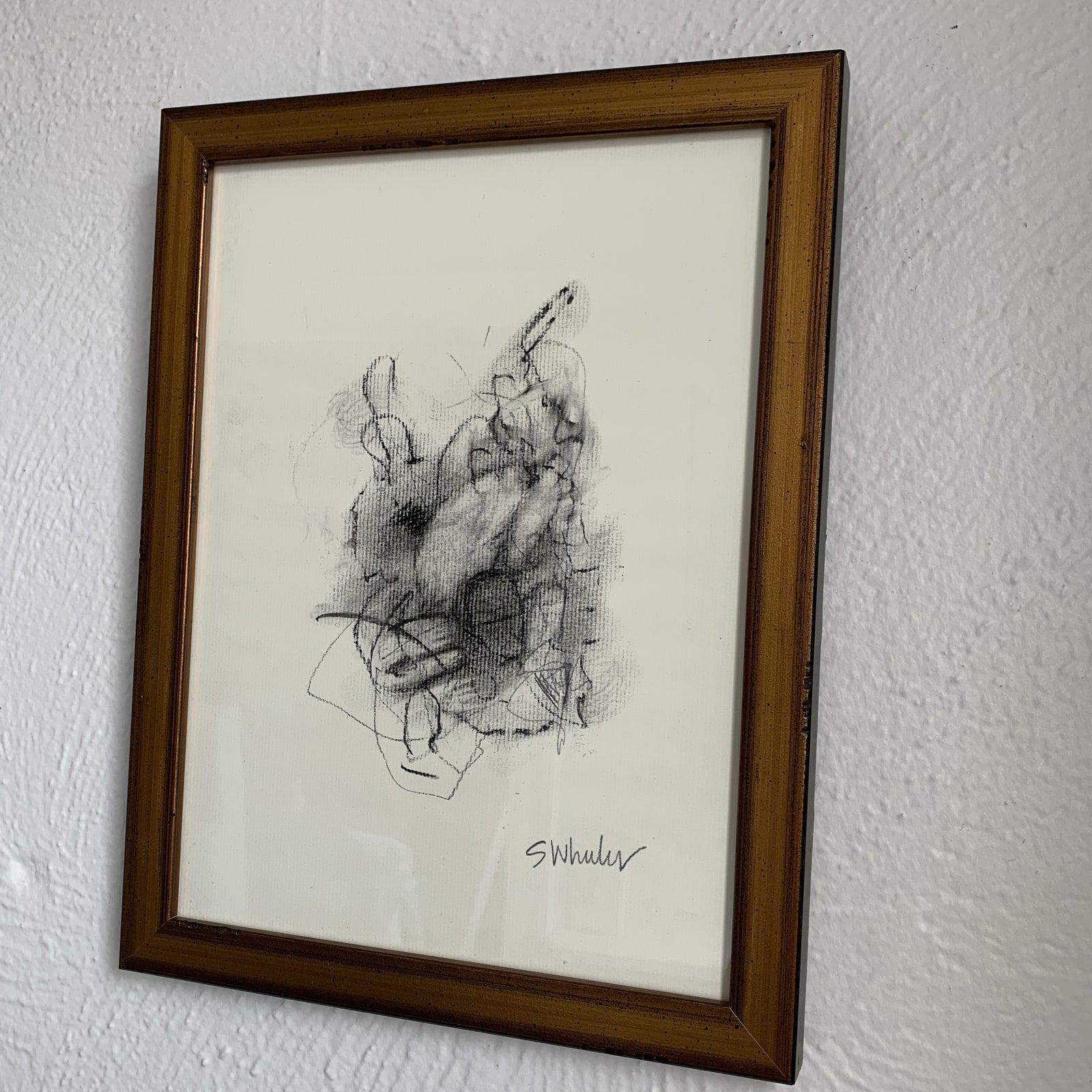 Framed Charcoals by Stephanie Wheeler - Painting by Unknown