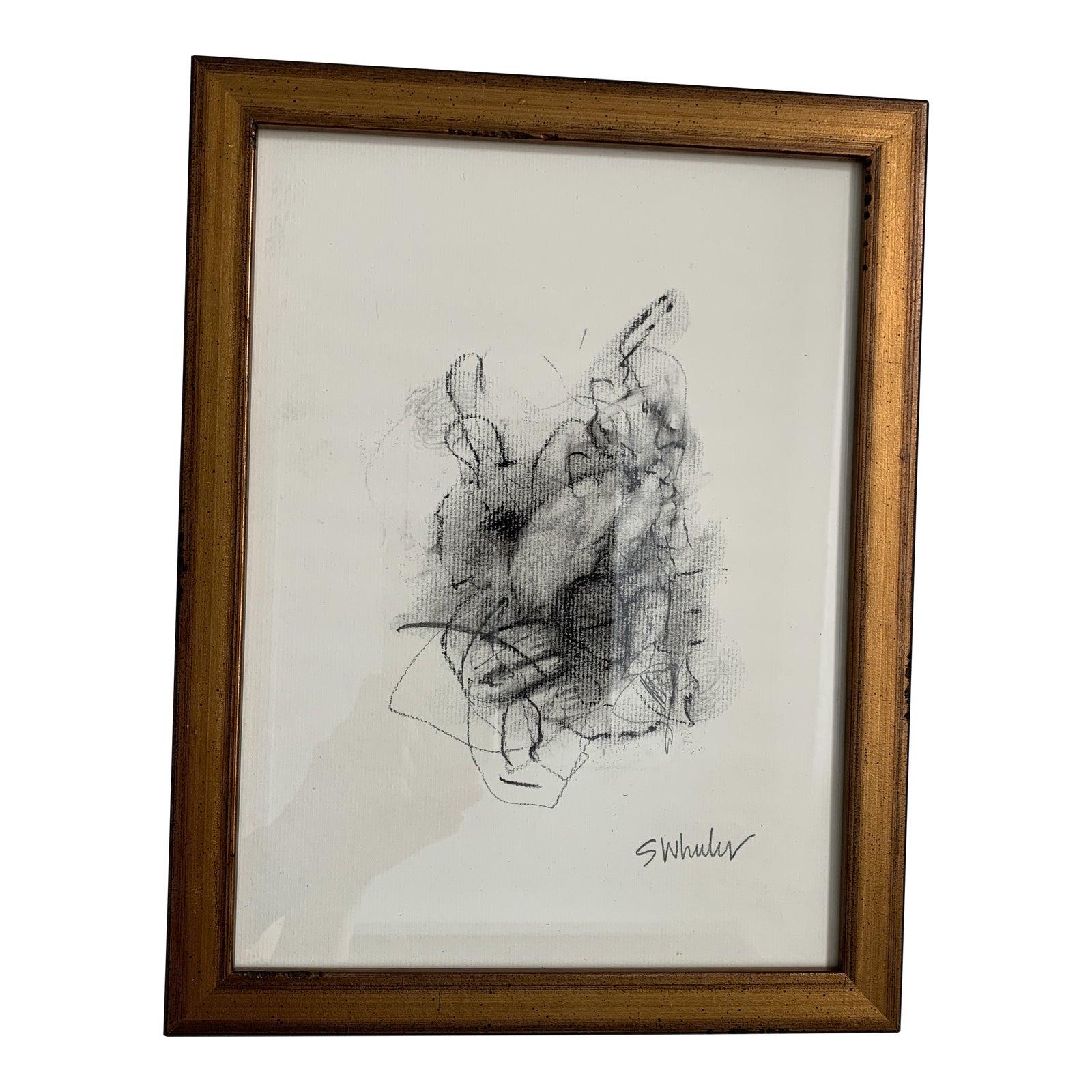 Unknown Abstract Painting - Framed Charcoals by Stephanie Wheeler