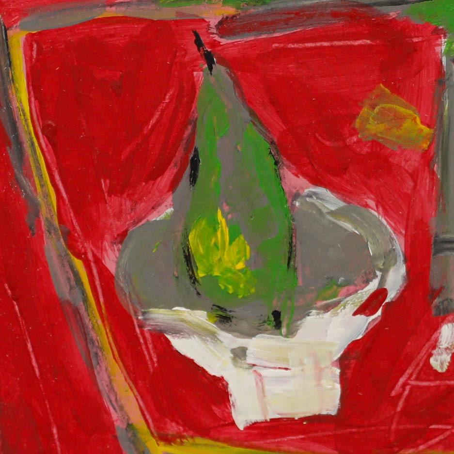 Acrylic on board. Monogrammed 'DSV' in the lower right-hand corner. Presented in a grey wooden frame with the title on the verso.