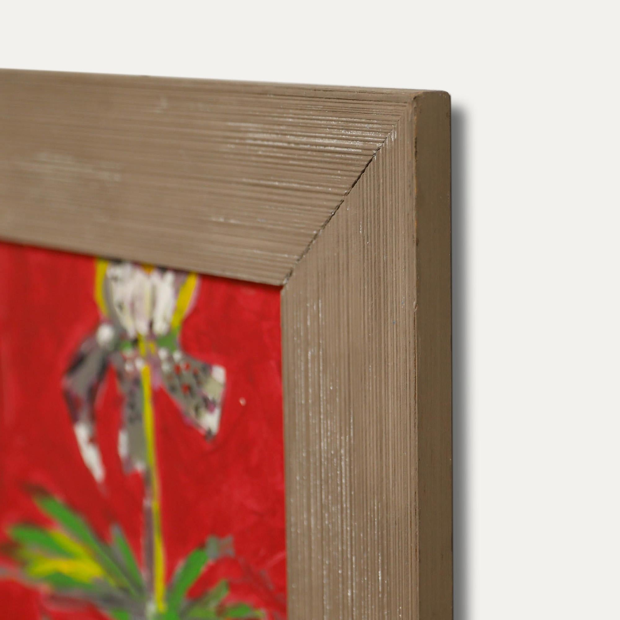 Framed Contemporary Acrylic - Orchid & Pear For Sale 1