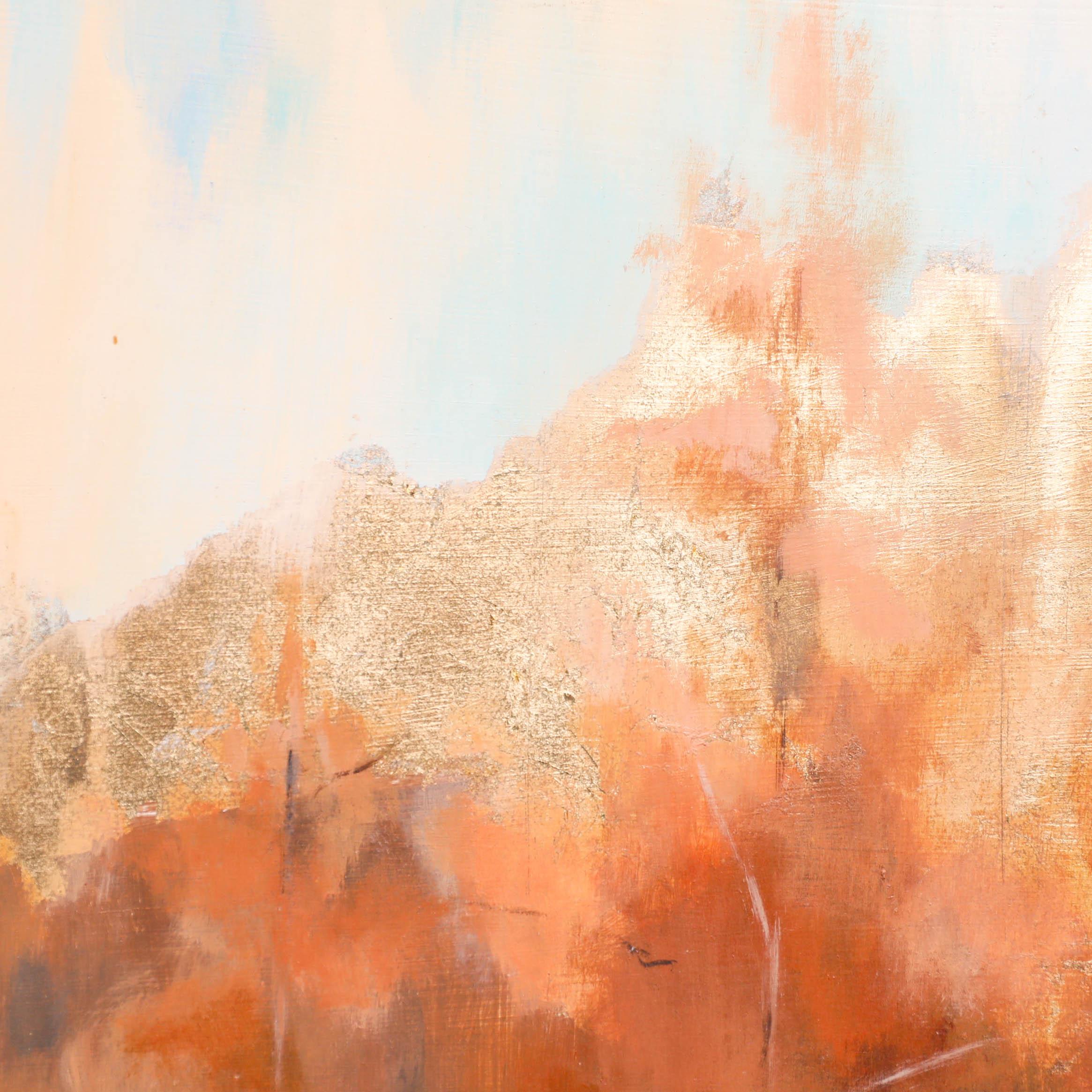 Gerahmtes Contemporary Öl - Herbstfarbe im Angebot 1