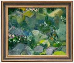 Framed Contemporary Oil - Cyclamen Growing
