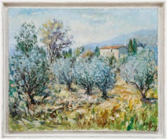 Framed Contemporary Oil - Provencal Landscape