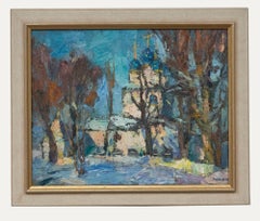 Olio contemporaneo incorniciato - Primavera a Kolomenskoye