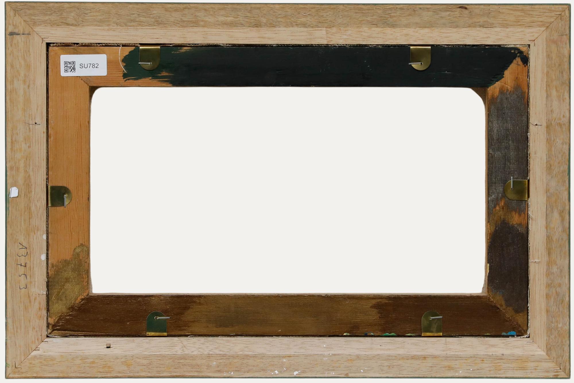 Gerahmtes zeitgenössisches Öl - Stillleben mit Fisch und Obst (Grau), Still-Life Painting, von Unknown