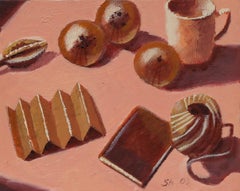 Framed Contemporary Oil - Still Life with Yarn