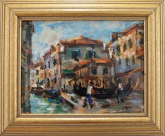 Framed Contemporary Oil - Venetian View