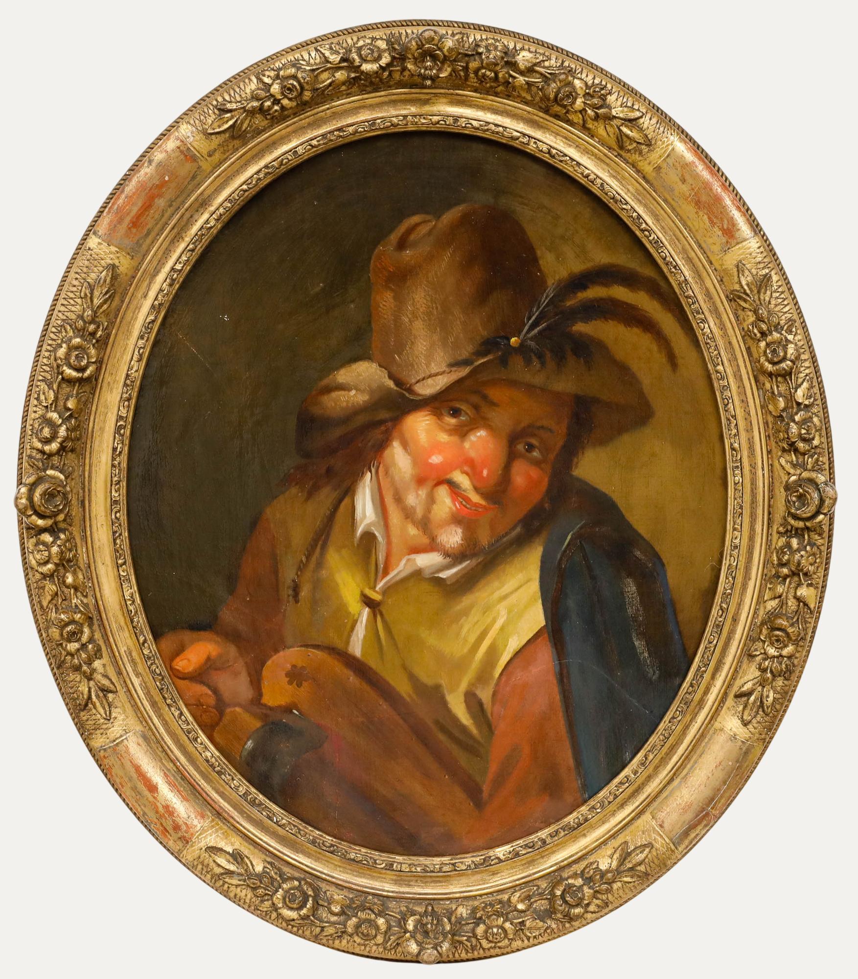 Unknown Portrait Painting - Framed Dutch School Late 19th Century Oil - The Artist