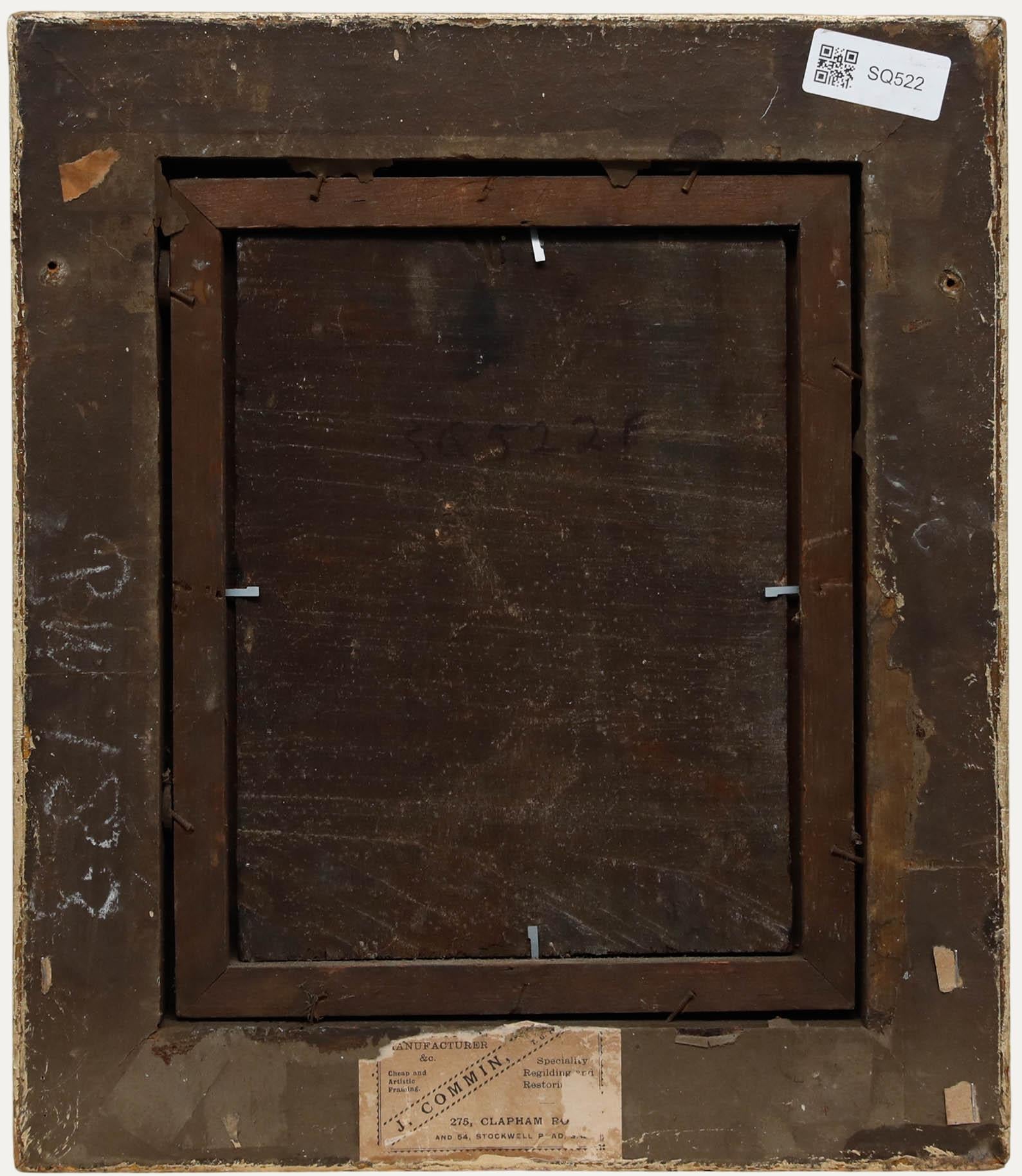 Huile encadrée du début du 19e siècle - Promenade nocturne - Marron Figurative Painting par Unknown