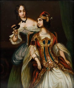 Framed Early 19th Century Oil - Attending the Masquerade Ball