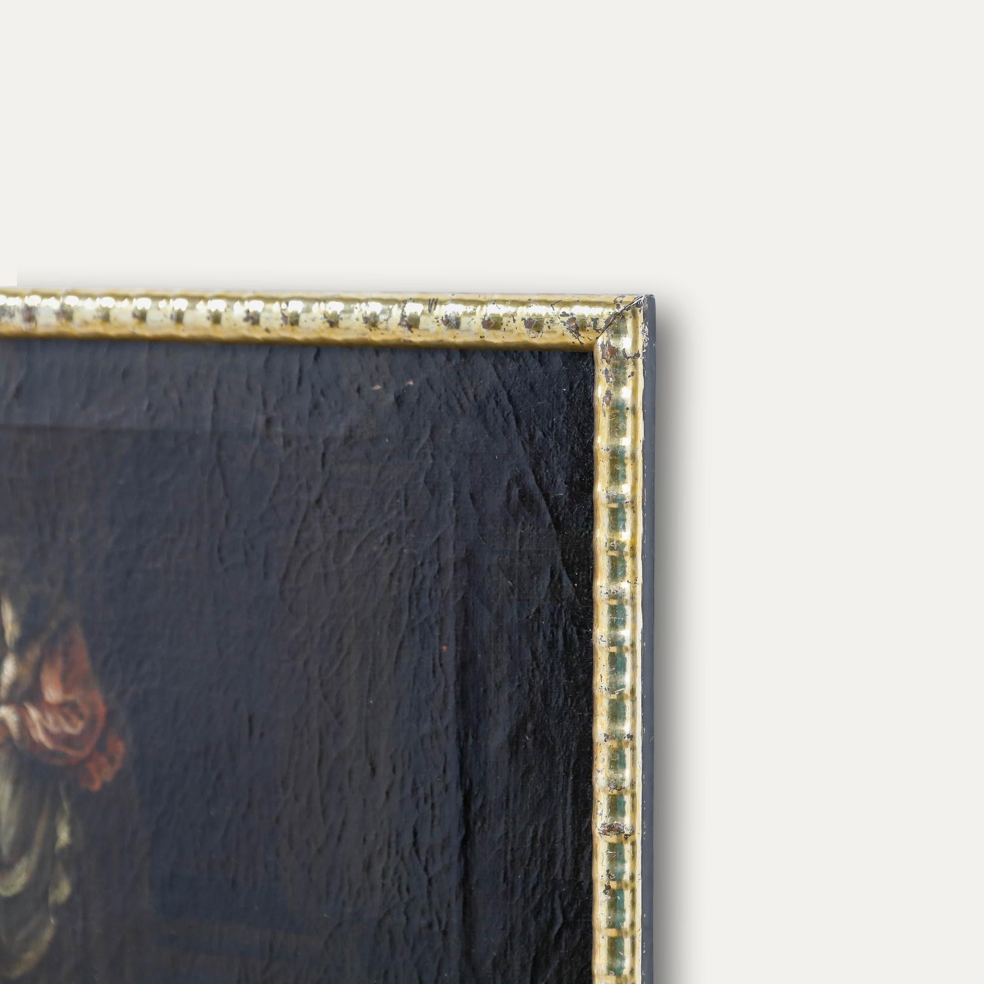 Huile encadrée du début du 19e siècle - À la lueur des bougies en vente 1