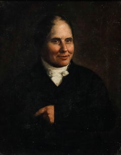 Framed Early 19th Century Oil - Gentleman with a White Cravat