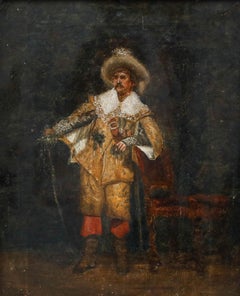 Framed Early 19th Century Oil - Portrait of a Cavalier