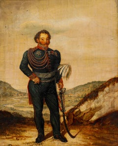 Framed Early 19th Century Oil - Portrait of an Officer