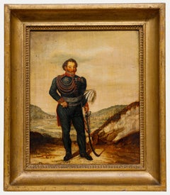 Framed Early 19th Century Oil - Portrait of an Officer
