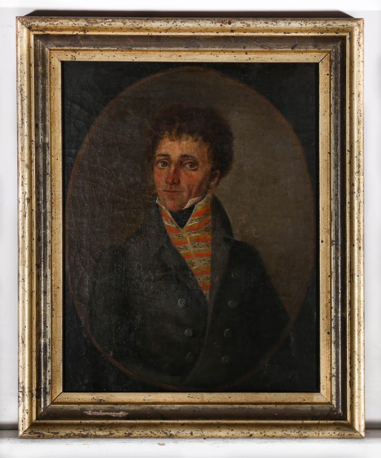 Unknown - Framed Early 19th Century Oil - Stripes On at 1stDibs