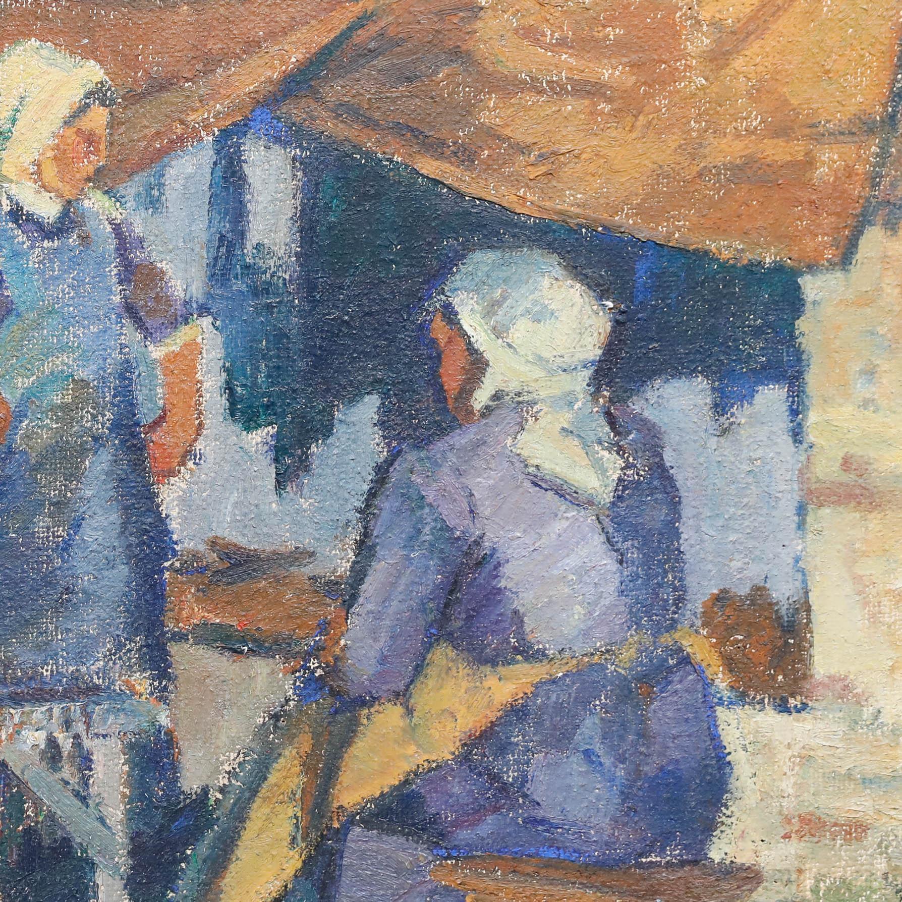 Huile encadrée du début du 20e siècle - A Hard Day's Work - Marron Figurative Painting par Unknown