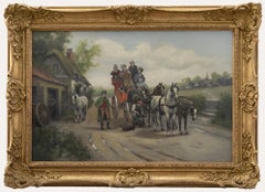 Antique Framed Early 20th Century Oil - A Job for the Farrier