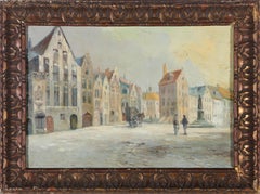 Used Framed Early 20th Century Oil - A Sunny Dutch Square