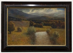 Vintage Framed Early 20th Century Oil - Autumn River Landscape