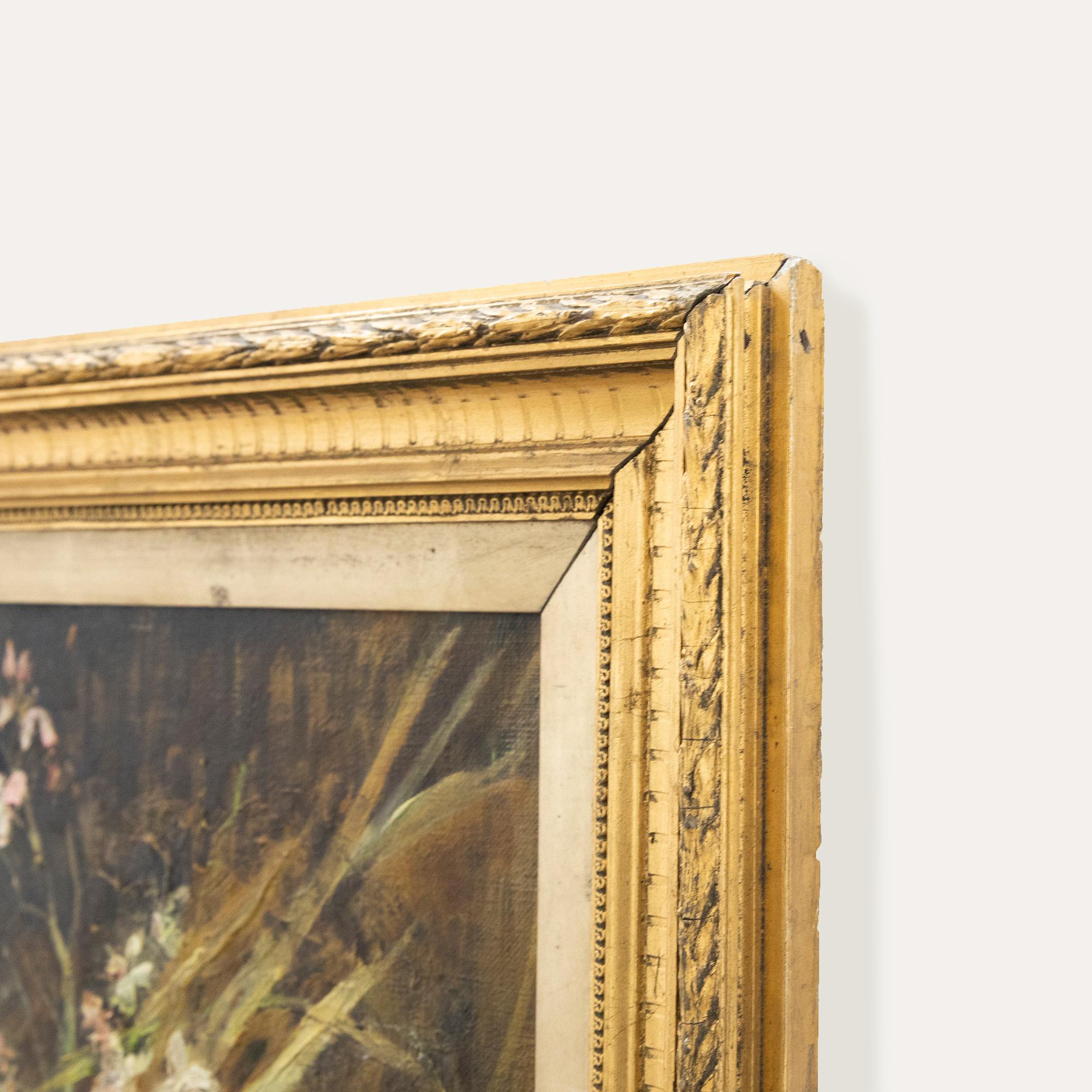 Framed Early 20th Century Oil - Beeblossom For Sale 1