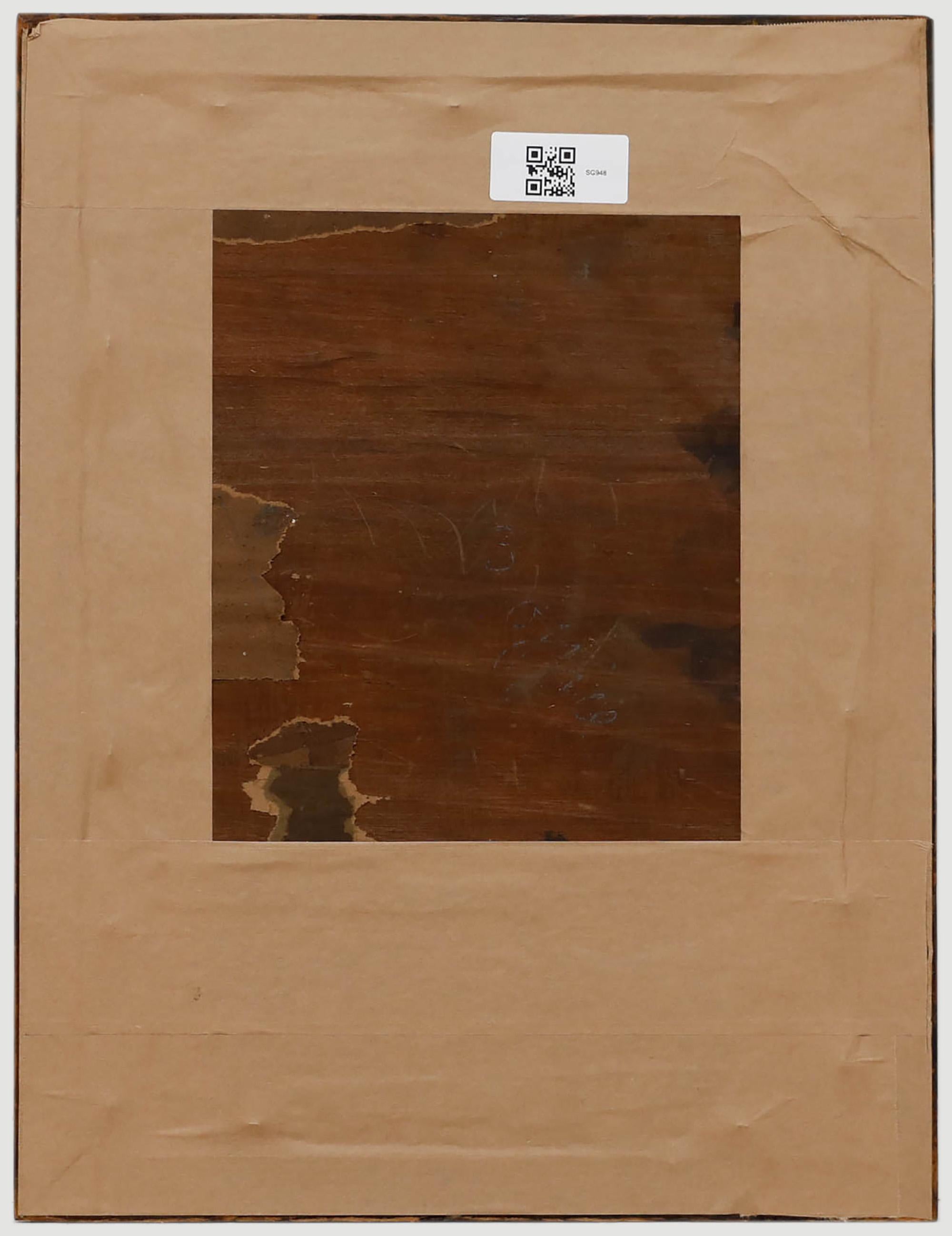 Gerahmtes Ölgemälde des frühen 20. Jahrhunderts – Blumenstillleben (Beige), Still-Life Painting, von Unknown