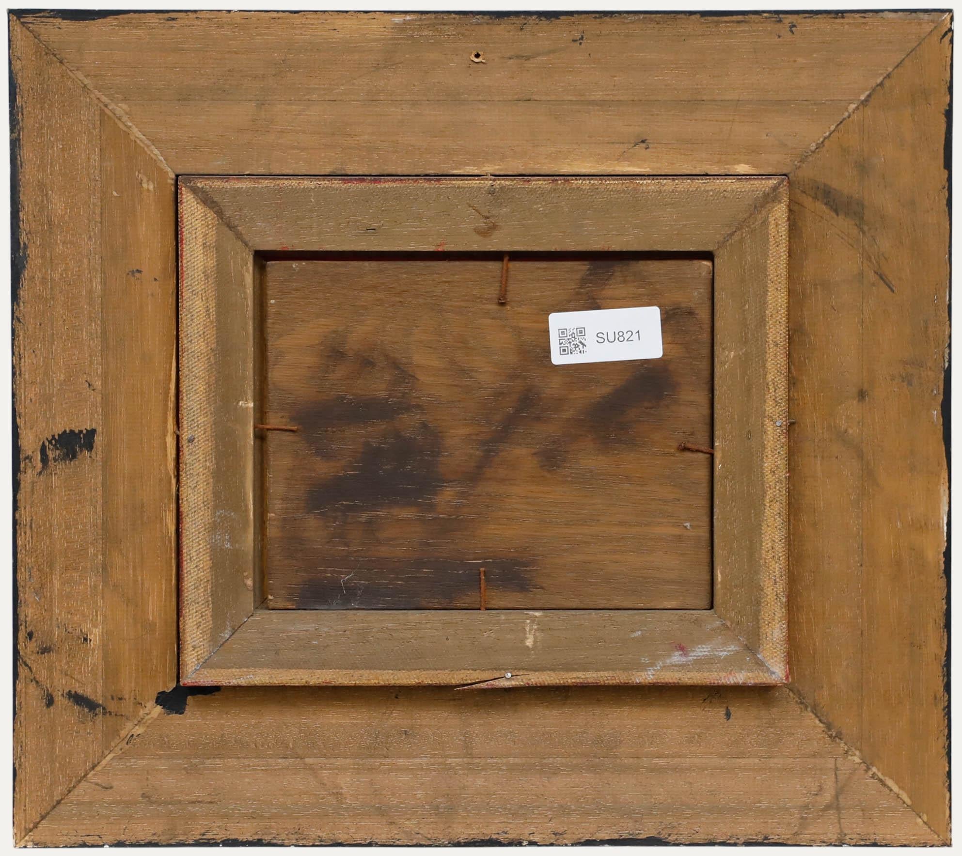 Gerahmtes Öl des frühen 20. Jahrhunderts - Geflügelspiel (Schwarz), Animal Painting, von Unknown