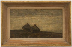 Framed Early 20th Century Oil - Haystacks