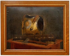Huile encadrée du début du 20e siècle - Nature morte militaire