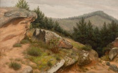 Olio dei primi del Novecento incorniciato - Foresta del Palatinato